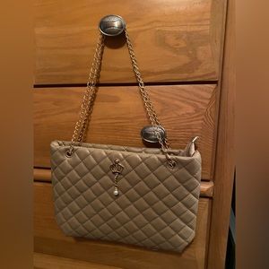 Tan purse with chain strap